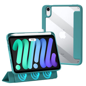 Transparent Magnetic Removable Cover For iPad 10th 2022 10.9 Ultra Slim Smart Case-Dark Green