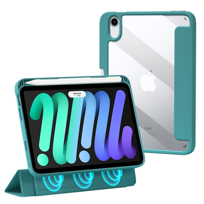 Transparent Magnetic Removable Cover For iPad 10th 2022 10.9 Ultra Slim Smart Case-Dark Green