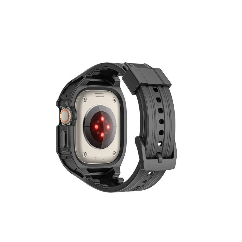 Military Watchbands with Heavy Duty Case TPU for iWatch Ultra-BlackA