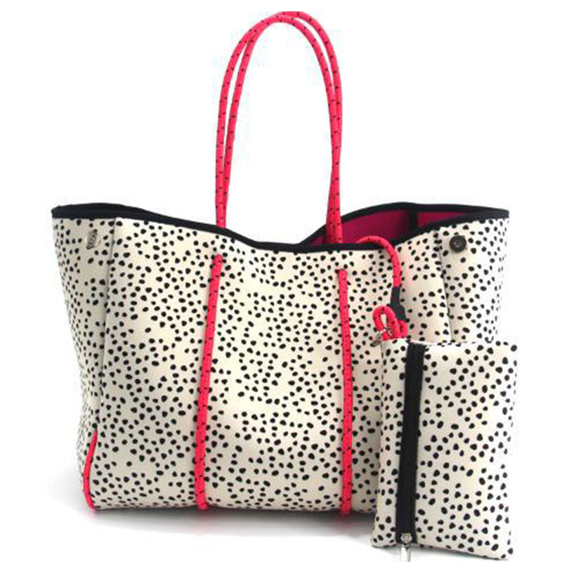 Neoprene Tote Bag with Small Zipper Bag for Women Beach Traveling-24