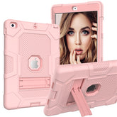 B3 Robot iPad Case Silicone Shockproof Protective Stand Cover For New iPad 9.7 2017/2018-RoseGold