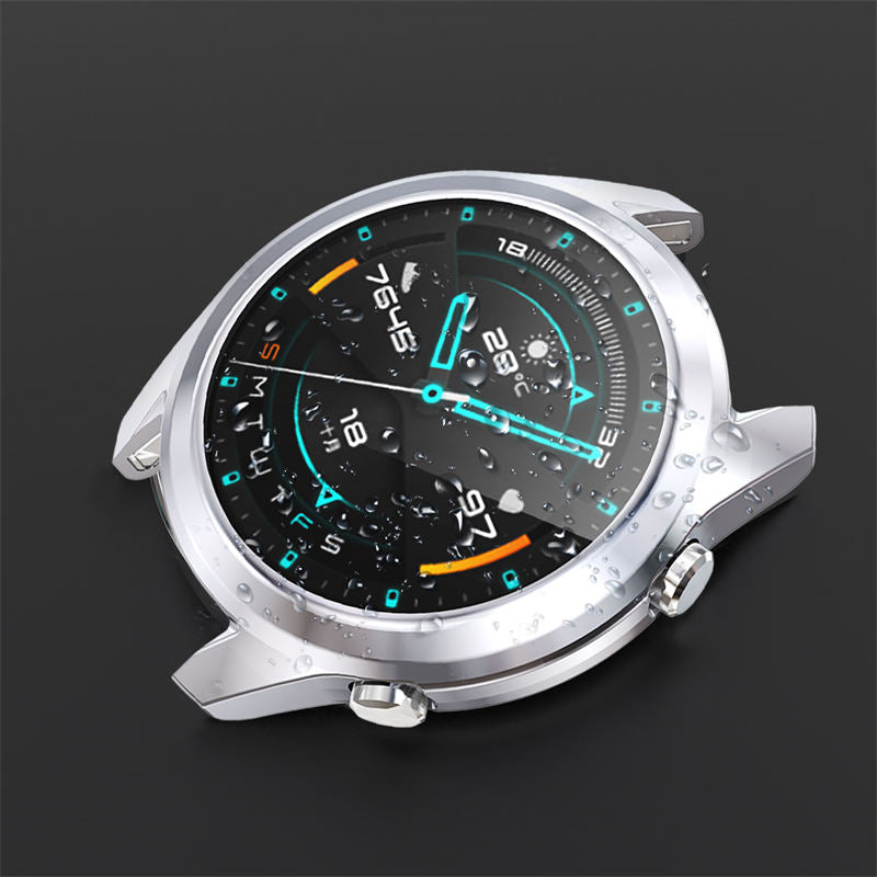 TPU Screen Protector Case For Huawei Watch GT2 42mm&46mm with HD Tempered Glass-GunColor