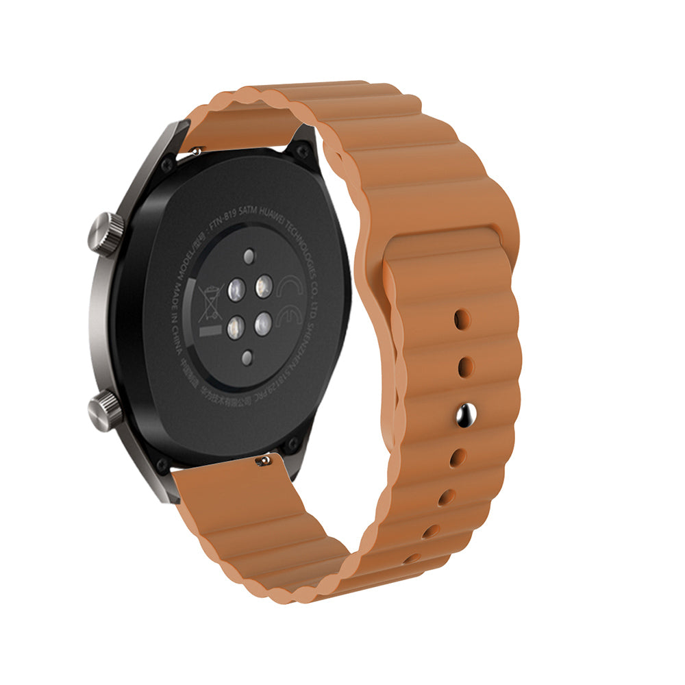 Wave Style Silicone Watch Band For Samsung Galaxy Watch 42/46mm Gear S3 Frontier/Classic(Ginger)