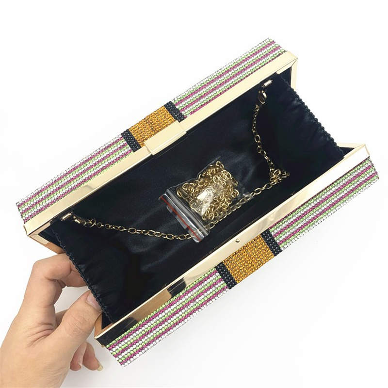 Crystal Dollars Shape Cash Clutch Purses for Women-Green