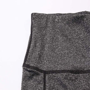 Women Yoga Shorts With Pockets High Waist Running Fitness Leggings Sports Quick Drying Tight Pants 2049-Gray