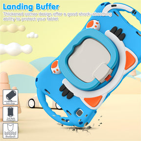 CatB Samsung Tablt Case for Tab A7 10.4  T500/T505/T507/T505N Shockproof Shoulder Strap Handle Stand-Light Blue