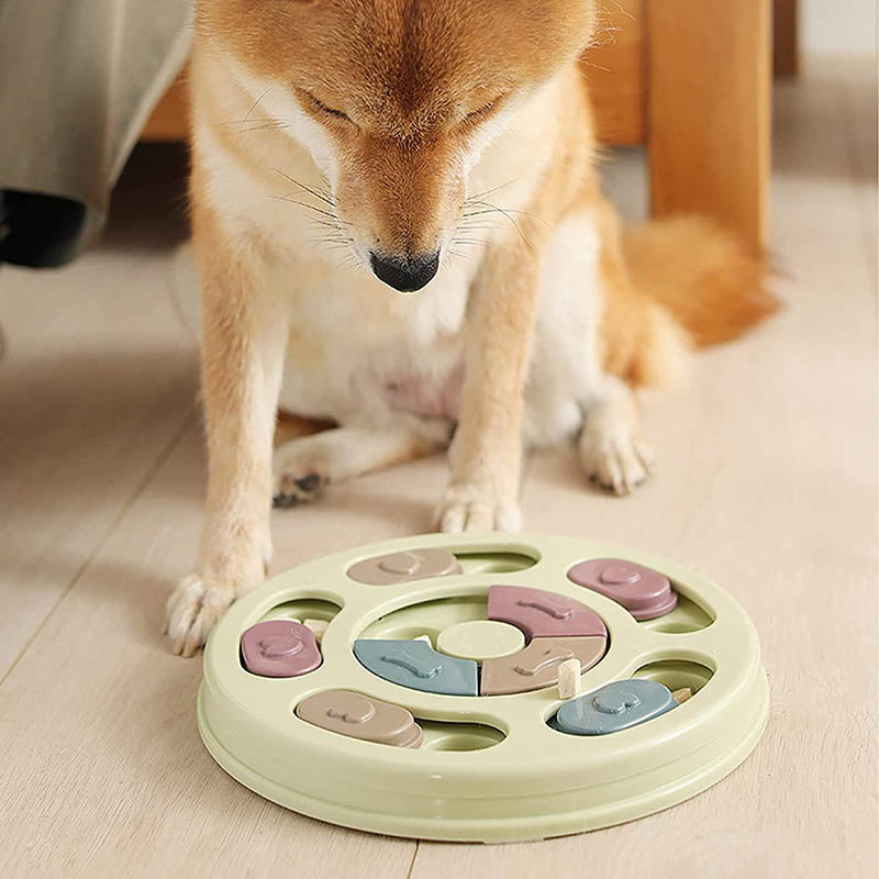 Dog Puzzle Feeder Toys for IQ Training Mental Enrichment-Yellow