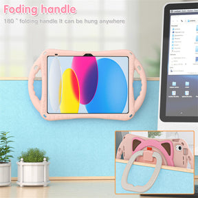 Cat Tablet Case For iPad 10th Kids Friendly with Handle Stand-Pink