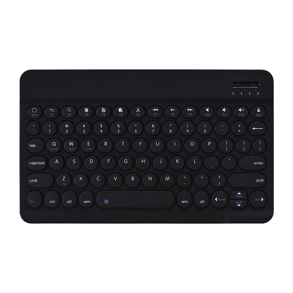 Keyboard Case For iPad Cute Round Key Detachable Keyboard with Pen Slot at the Bottom-Black