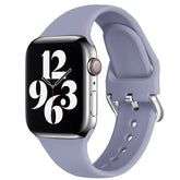 Silicone Sport Replacement Strap with Classic Clasp for iWatch Series SE 6 5 4 3 2 1-LightPurple
