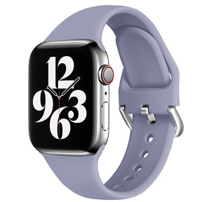 Silicone Sport Replacement Strap with Classic Clasp for iWatch Series SE 6 5 4 3 2 1-LightPurple