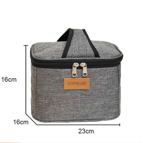 Portable Insulated Lunch Bag for Adults and Kids Waterproof Large Capacity Tote Bag-Grey