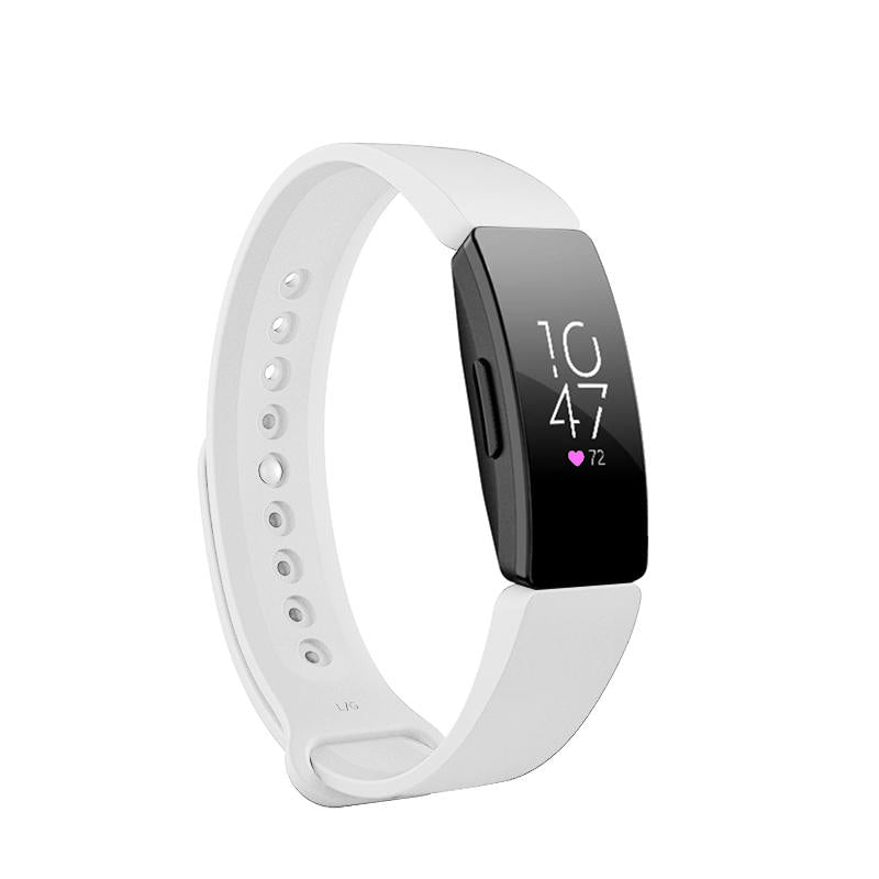Watch Band For Fitbit Inspire HR Silicone Wrist Strap Replacement -White