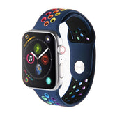 Rainbow Nike Watch Strap For Apple iWatch Series-Deep Blue