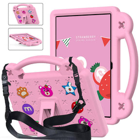 Strawberry Tablet Case With Holder Shoulder Strap for ONN 10.1 Inch 2022 Gen3-Pink