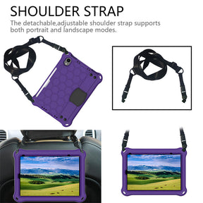 Hive iPad Case For iPad Mini 6 Durable Stand Cover With Shoulder Strap-PurpleBlack