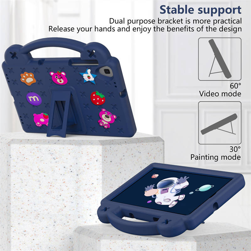 StrawberryTablet Case with Holder Shoulder Strap for Samsung 10.1 inch Galaxy Tab A T510/T515-NavyBlue