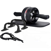 6-in-1 Abdominal Roller Kit with Knee Pads Resistance Band Pad Pusher Handle for Home Gym Equipment