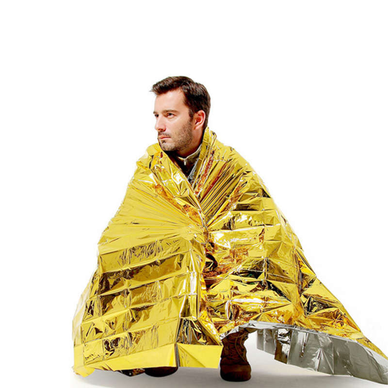 10 Pack Foil Mylar Thermal Emergency Blankets for Outdoors-160X210cm