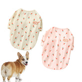 2 Pcs Pet Shirts Carrot Printed Winter Cotton Stretchy Tee for Small Dog