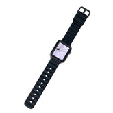 Silicone Sports Watchband Quick Release Pin for Apple Watch-Black