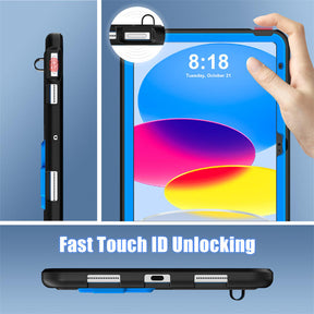 Kids Case Heavy Duty Shockproof with Kickstand for iPad 10th 2022-BlackBlue