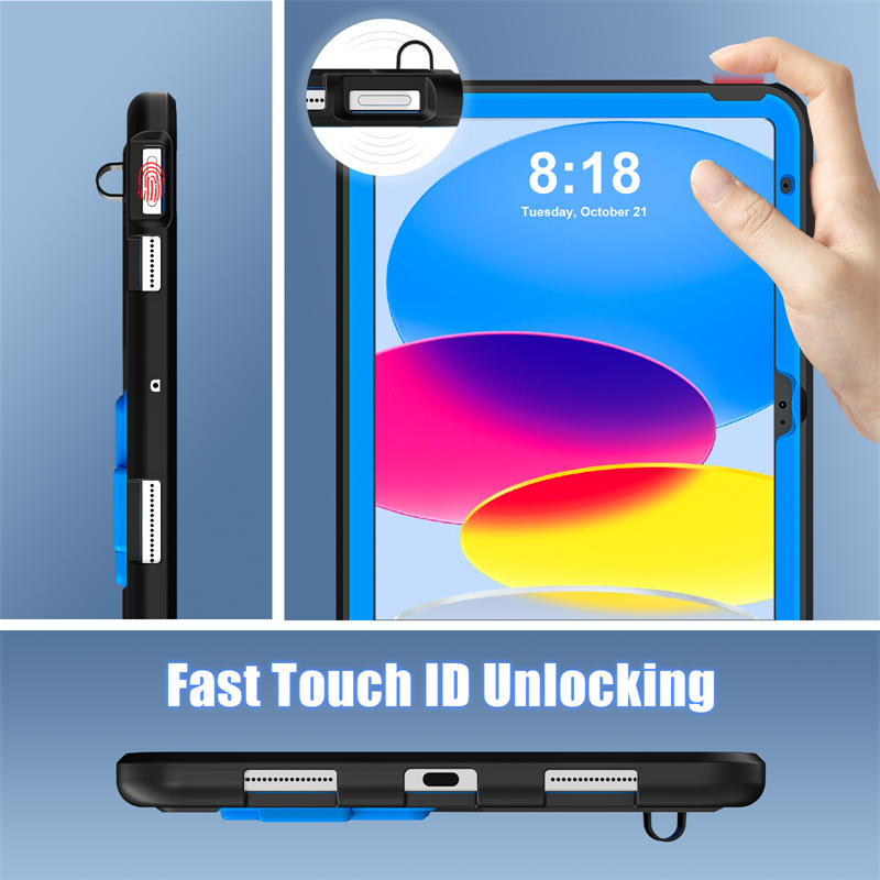 Kids Case Heavy Duty Shockproof with Kickstand for iPad 10th 2022-BlackBlue