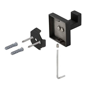 2 Pack Bathroom Hooks 304 Stainless Steel Square Wall Hooks-Black