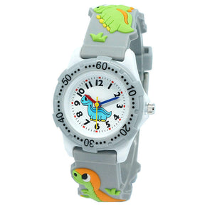 Kids Watch 3D Cute Dinosaur Waterproof Watches-Gray