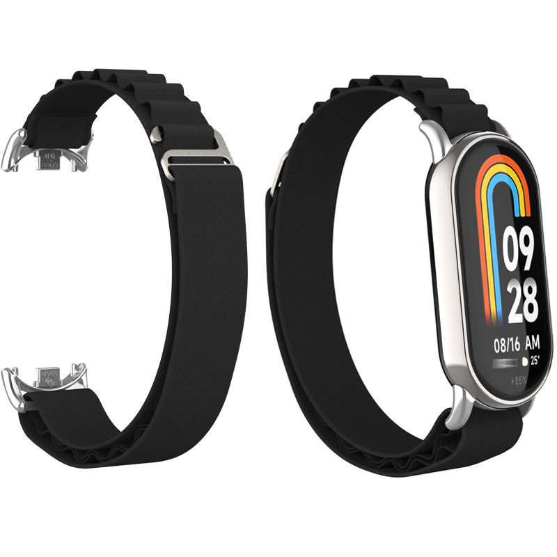 Nylon Sports Strap with Adjustable Metal G-hook for Mi 8 Watch-Black A