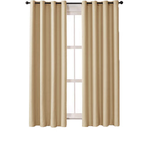 2 Panels Solid Color Blackout Curtains for Living Room-Yellow