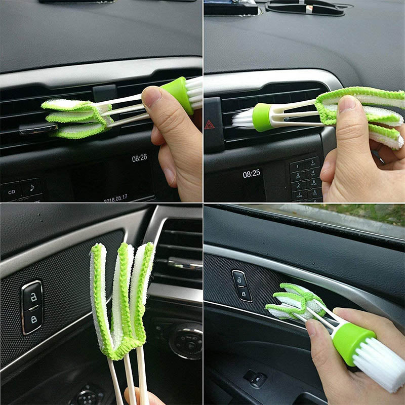 11 Pcs Car Detailing Brush Set for Cleaning Wheels Interior Exterior Leather-White