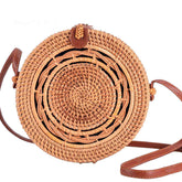Womens Round Crossbody Rattan Bag Boho Braided Handbag-5