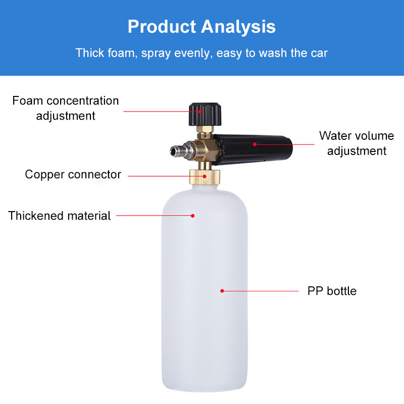 Foam Cannon with Quick Adjustable Connector Car Wash Pressure Washer Jet Wash