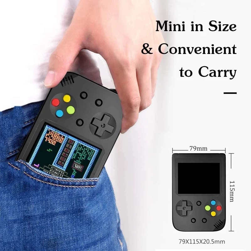 500 in 1 Classic Handheld Game Console 3.0 Screen Supports TV Connection-Black