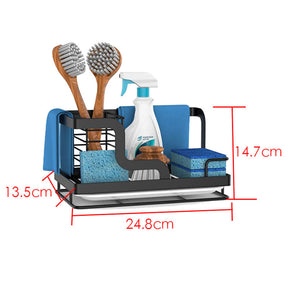 Kitchen Sink Organizer for Sponge with Removable Drain Pan Punch Free