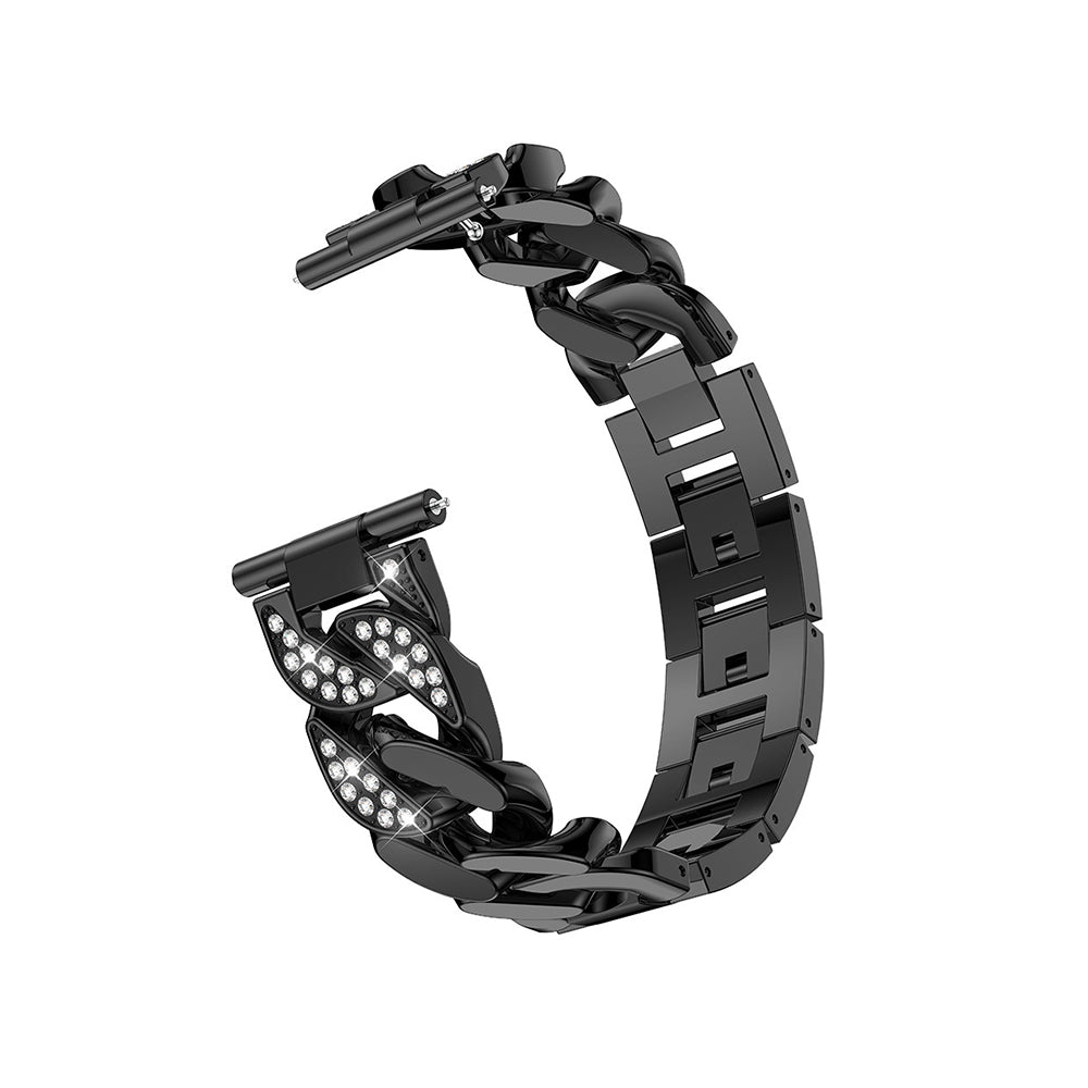Diamond Denim Chain Metal Bands For Samsung S3/Galaxy Watch 46mm(Black)