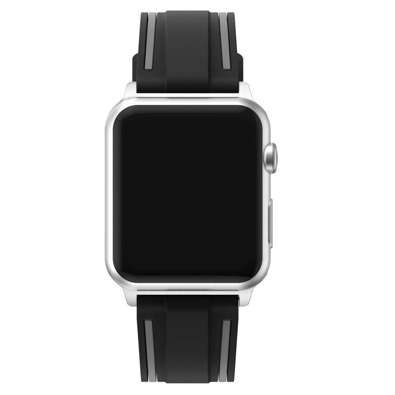 Rubber Sport Watch Bands for iWatch Series 6/SE/5/4/3/2/1 Bicolor Strap-BlackGray