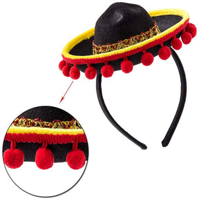 3Pcs 16cm Coco Theme Party Hats with Ball Fringe Decoration for Carnivals Festivals Dia De Muertos Wedding Birthdays