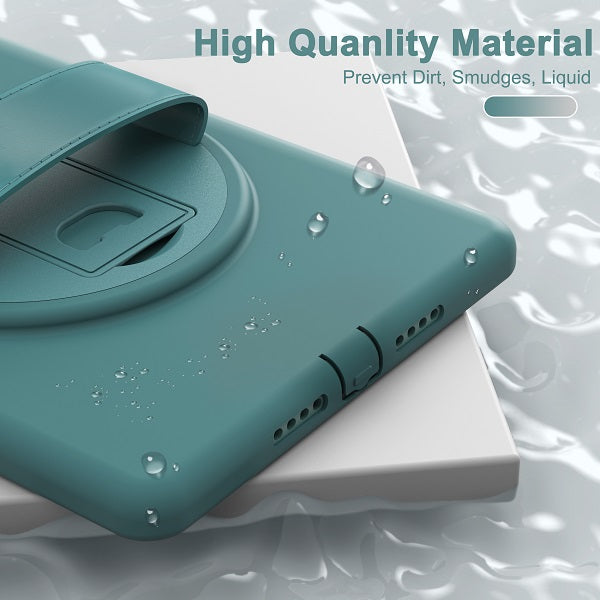 B-Spider Man iPad Case 3-Layer Multi-Function Case Hand Strap Tablet Shell For 8th/7th Gen iPad 10.2 2019/2020-Pine Needle Green