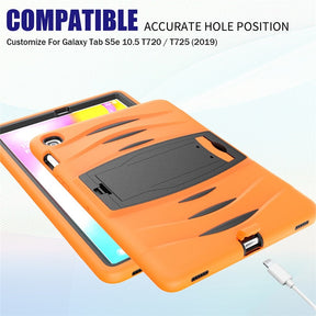 Shock Wave Kickstand Case Anti-Fall Protection For Samsung Tab S5E 10.5 T720/T725(2019)-Orange