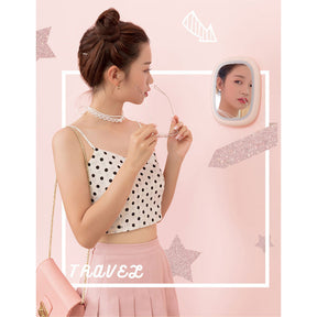 Home & LivingMakeup Mirror with Light Vanity Mirror Sided Cosmetic Mirror with Touch Powered-Pink