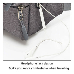 Canvas Waterproof Waist Pouch Bag with 4 Pockets for Running Traveling Hiking-Azure