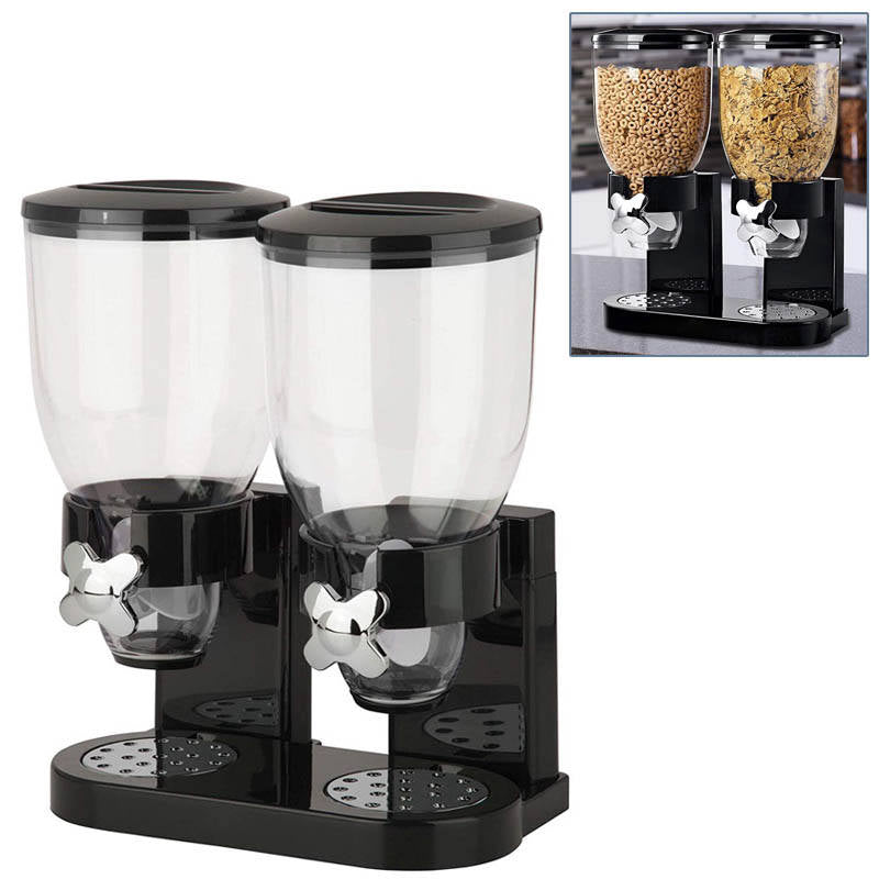 Dry Food Cereal Control Convenient Storage Dual Control Black