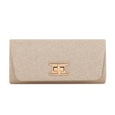 Elegant Fashion Clutch Purses Magnetic Square Bag for Womens-Gold