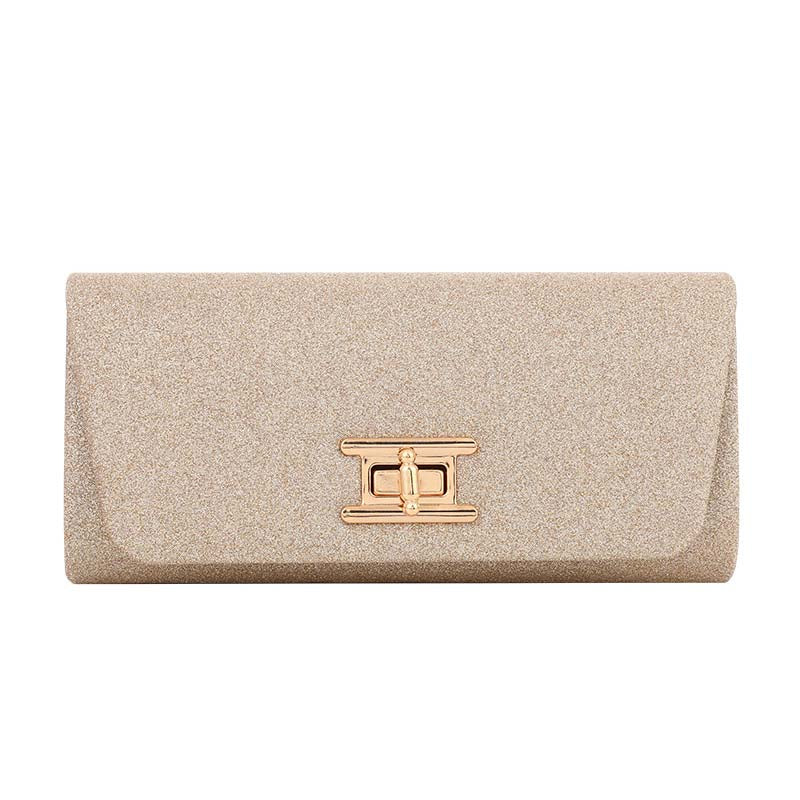 Elegant Fashion Clutch Purses Magnetic Square Bag for Womens-Gold