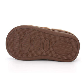 Boys Girls Warm Slippers Cartoon Kids Winter Indoor Household Shoes-Brown