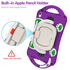 Cat Tablet Case For iPad 10th Kids Friendly with Handle Stand-Purple