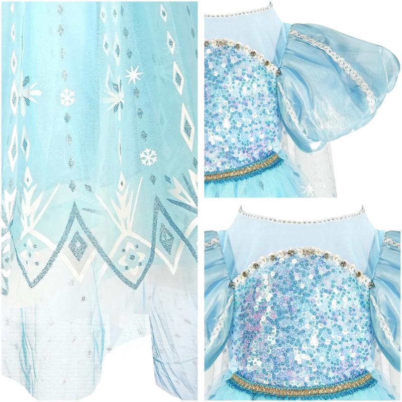 Snow Princess Dress with Accessories Gorgeous Queen Party Ball Gown