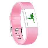 Replacement Strap For Fitbit Charge 2 Silicone Adjustable Sports Wristband-Pink